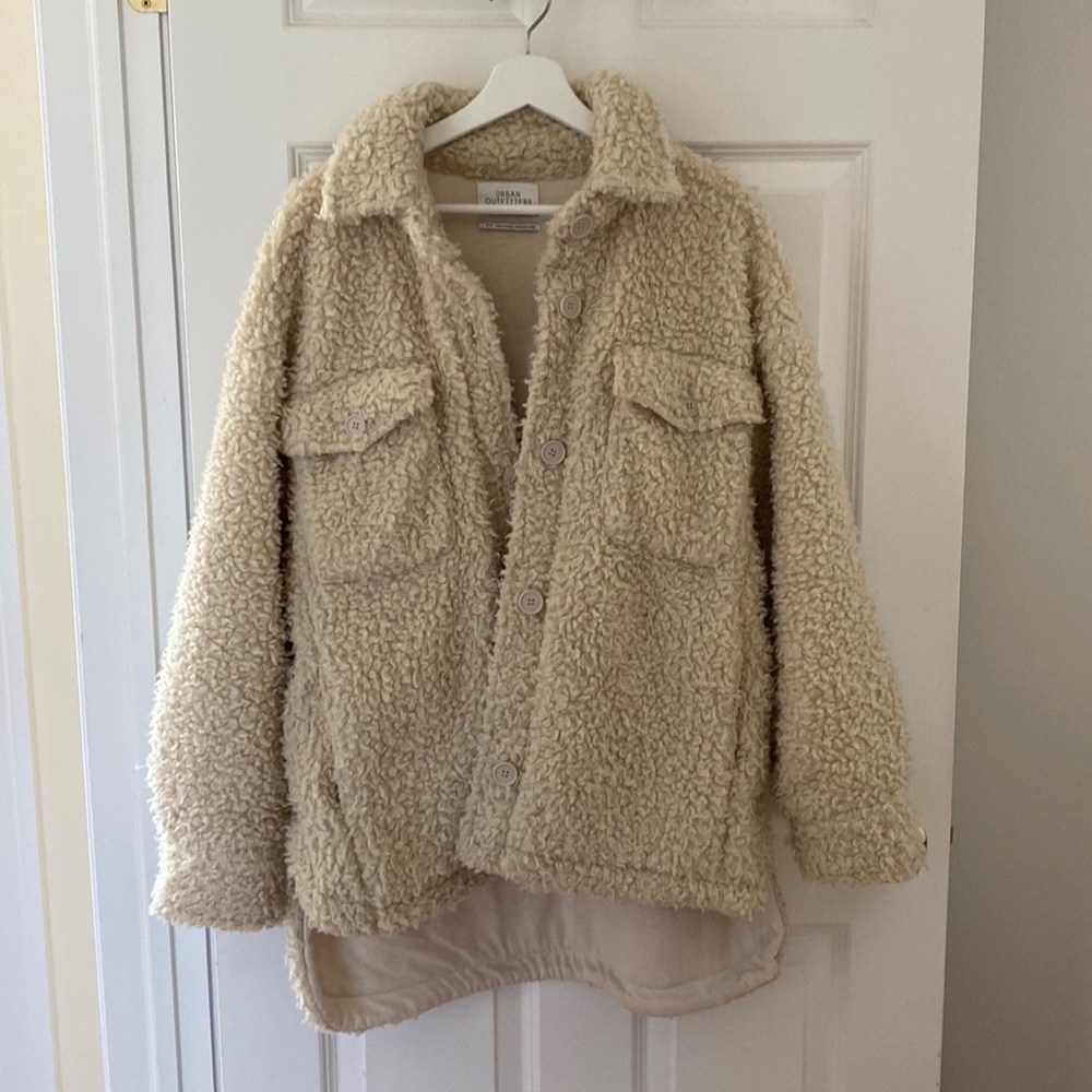 Urban outfitters Palmer Sherpa Shirt Jacket White